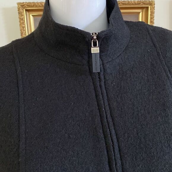Della Spiga Zippered Black Tailored Wool Jacket - Picture 6 of 15